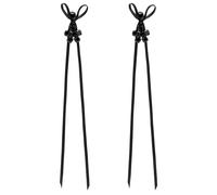 Simone Rocha Women's Mini Daisy Drop Bow Earrings Jet/Black One Size
