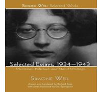 Simone Weil Selected Essays, 1934-1943 Paperback Book Simone Weil Multicolor