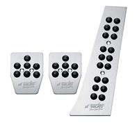 Simoni Racing 813/PW Special Chrome Aluminium Pedals with Nonslip Rubber, Black Rubber, Set of 3