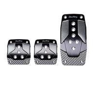 Simoni Racing 963/C Carbon Shade Pedals with Real White Carbon Addition, Black Aluminium, Set of 3
