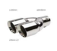 Simoni Racing Double Exhaust Tip Inox Steel Angled Round Chrome Rear MPN TRX/92