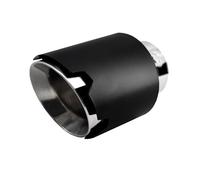 Simoni Racing Exhaust Tip Round/Slanted Matt-Black+Inox - Ø116xL170mm - Installation 42-74mm