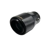 Simoni Racing Exhaust Tip Round/Slanting Inox Black - Ø90xL150mm - Installation -39>64mm