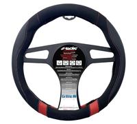 Simoni Racing Steering Wheel Cover Good Vibe R - Black Ecoleather/Microfiber/Carbon Look + Red Inserts - 37-39cm