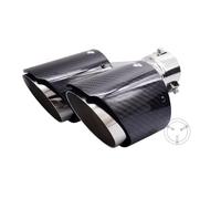 Simoni Racing TRX/118R Universal Exhaust Terminal, Double Round Offset Outlet Right 102 x 2 mm, Stainless Steel and Polished Carbon