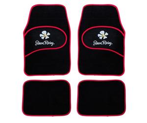 Simoni Racing Universal Car Mats Daisy - Black/Red - 4 pieces