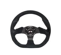 Simoni Racing Universal Steering Wheel X2 Shammy Leather - Black Suede - Diameter 330mm