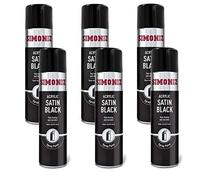 SIMONIZ 6 Pack of Acrylic Satin Black Spray Paint 500ml