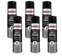 SIMONIZ 6 x GREY PRIMER QUALITY AEROSOL SPRAY PAINT CANS 500ml