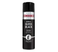 Simoniz Gloss Black Spray Paint, Easy To Use Black Aerosol Spray Paint For Wood, Metal & Plastic,Perfect Car Paint For Bodywork, Wheels, Around The Home, Fast Drying & Durable Paint,Gloss Black,500ml