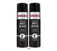 Simoniz Acrylic Matt Black Spray Paint 2x 500ml