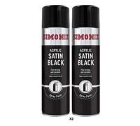 Simoniz Acrylic Satin Black Spray Paint 2x 500ml