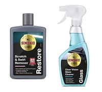 Simoniz, Car Polish Scratch and Swirl Remover, Reduce the Appearance of Micro Scratches and Swirls, Wax, Solvent & Silicone Free, 475ml & SAPP0080A Anti-Glare Glass Cleaner 500ml