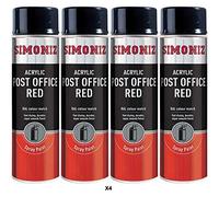 Simoniz Post Office Van Red Spray Paint - 4x 500ml