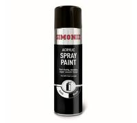 Simoniz Satin Black Acrylic Spray Paint 500ml Car Aerosol Fast Drying Smooth