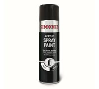 Simoniz Satin Black Spray Paint Acrylic Fast Drying Smooth Finish Durable 500ml