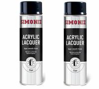 Simoniz SIMP22D Large Clear Lacquer Acrylic Gloss Aerosol Spray Paint x 2 500ml