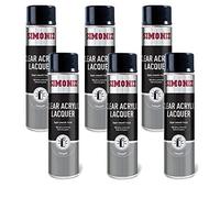 SIMONIZ Spray Paint Aerosol 500ml Can Clear Lacquer x6