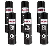 Simoniz Spray Paint Aerosol BIG 500ml CAN Matt Black x6
