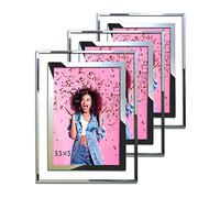 Simon's Shop 3.5x5 Picture Frames Silver 3 1/2 x 5 Picture Frame Desk Picture Frames for Office - 3 Pack