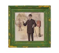 Simon's Shop 4x4 Photo Frame Shabby Chic Photo Frames 4x4 inch Square, Distressed Moss Green