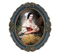 SIMON'S SHOP Oval Picture Frames 8x10 for Wall and Tabletop, Vintage 8x10 Picture Frame in Dark Navy Blue with Gold Accents, Victorian Photo Frames