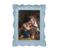 SIMON'S SHOP Vintage Picture Frames 5x7 for Wall and Tabletop, Victorian 5x7 Picture Frame, Pale Lilac Photo Frames Rustic Decor