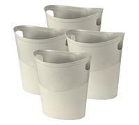 Simpa® 10L 10 Litre Plastic Flexi Storage Bin Home Kitchen Garden Bedroom Toy Camping Portable Storage Container - Made in The UK - Cream - Set of 4