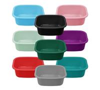 simpa 11L Multi-Purpose Lime Green Plastic Rectangular Household Cleaning Bowl for Washing Up, Window Cleaning, Car Valeting and Multi Room Spot Cleaning Tasks - Set of 2 Bowls.