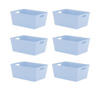 11L Plastic Studio Organiser Trays with Handles - Set of 6 simpa Pale Blue One Size