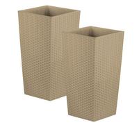 Simpa 12L Beige Rattan Plant Pots Set