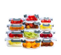 Simpa 12Pc Assorted Size & Shape Glass Food Containers.