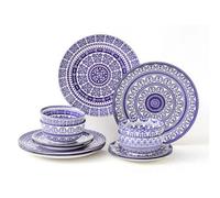 Simpa 12Pc Blue Florentine Porcelain Dinner Set.
