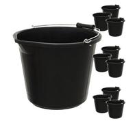 Simpa 13L / 3 Gallon Black Heavy Duty Builder's Bucket - Set Of 10