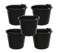Simpa 13L / 3 Gallon Black Heavy Duty Builder's Bucket - Set Of 5