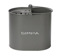 simpa 14L 14 Litre Stylish Metal Mop Buckets with Matt Grey Colour Finish.