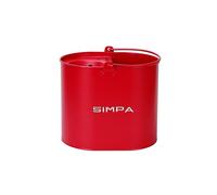 simpa 14L 14 Litre Stylish Metal Mop Buckets with Matt Red Colour Finish.