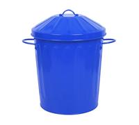 simpa 15L Colourful Vintage Style Metal Tapered Dustbins & Lids - Dark Blue 37cm (H) x 27cm (Dia)