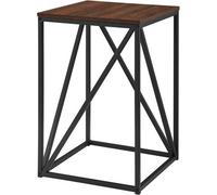 Simpa 16" Dark Walnut Square Geometric Side Table