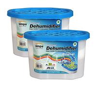 Simpa® 2 x Interior Dehumidifier 500ml - for Effective Reduction of Condensation, Mildew and Damp from cupboards, wardrobes, bathrooms, caravans, Boats and Vehicles.