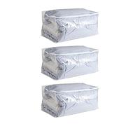 simpa 227L Jumbo Transparent Storage Bag (Set of 3): Fits Double Duvet & 4 Pillows - 53cm (H) x 91cm (W) x 47cm (D)