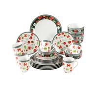 Simpa 24Pc Christmas Flora Orchard Ceramic Dinner Set.