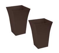 Simpa 2Pc Brown Large Milano Plastic Planters.