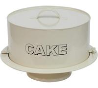 Simpa 2Pc Metal Vintage Style Antique Cream Cake Carrier With Stand.