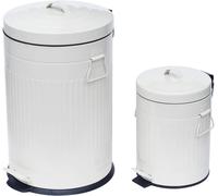 simpa 2PC Pedal Dustbins: 20L & 5L Duo Set in White simpa White