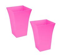 Simpa 2Pc Pink Large Milano Plastic Planters.