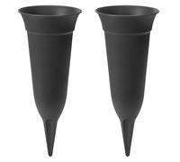 simpa 2PC Spiked Grave Flower Vases 26cm in Black simpa Black