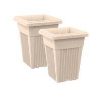 Simpa 2Pc Taupe Sovereign Pillar Upright Planters 40Cm Dia