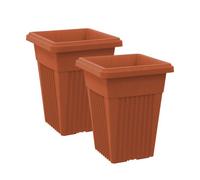 Simpa 2Pc Terracotta Sovereign Pillar Upright Planters 32Cm Dia