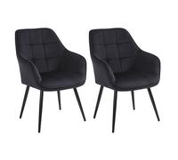 simpa 2PC Velvet Tub Accent Dining Chairs in Black simpa Black